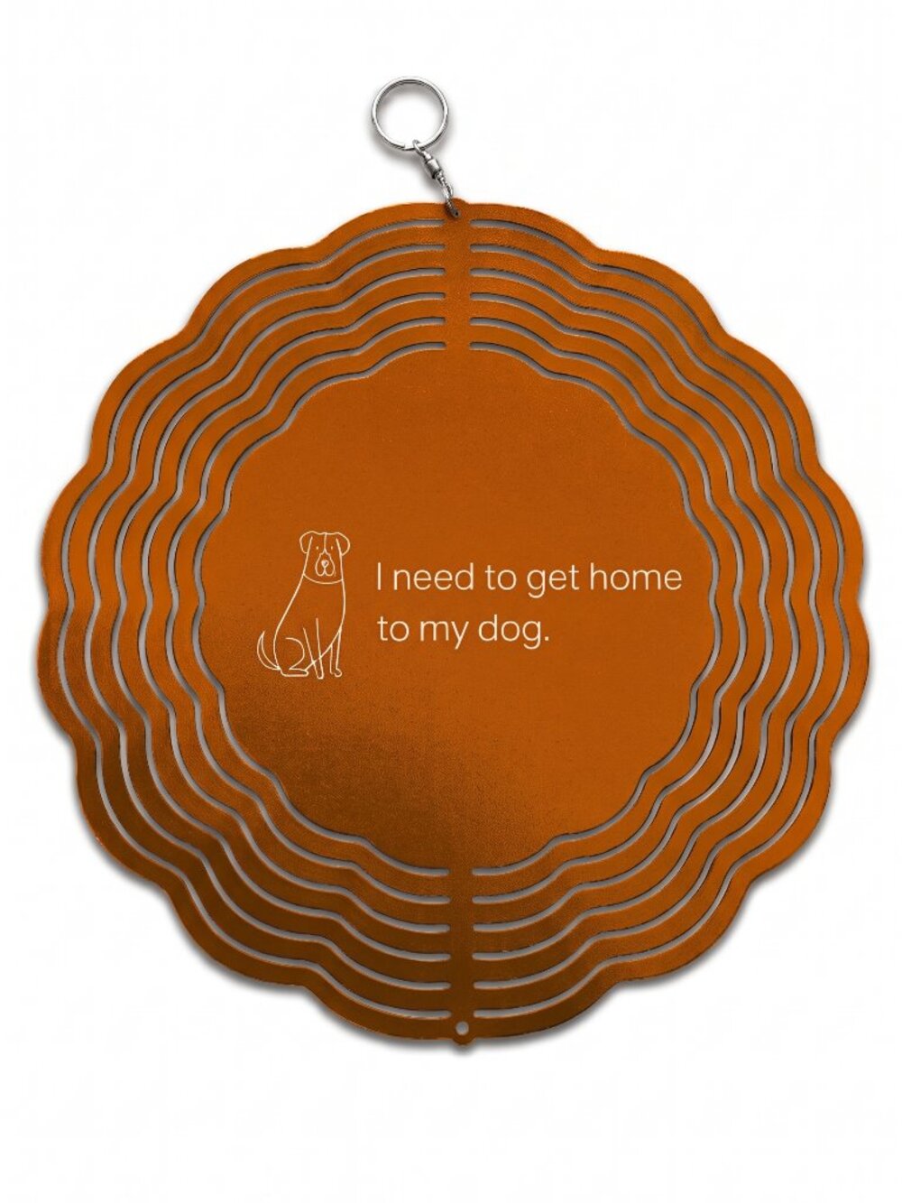 10" I Need to Get Home to My Dog Kinetic Wind Spinner - Metal Hanging Decor